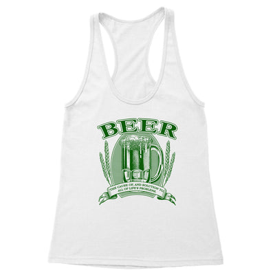 Beer, Cause and Solution Women's Racerback Tank