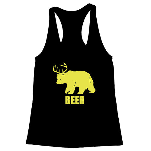 Bear + Deer = Beer Women's Racerback Tank