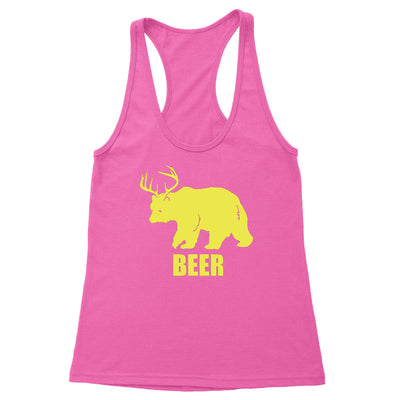 Bear + Deer = Beer Women's Racerback Tank