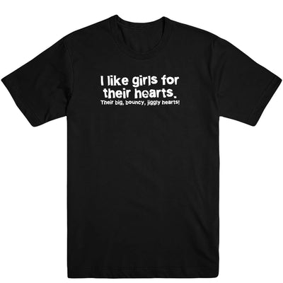 I Like Girls Jiggly Hearts Men's Tee