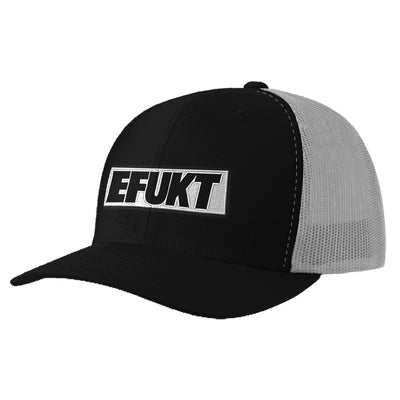 EFUKT Logo Snapback Hat (White/Black)
